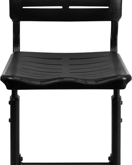 Flash Furniture Nila Set of 6 Adjustable Height Black Student Chairs with Black Pedestal Frames - LeafyLoom