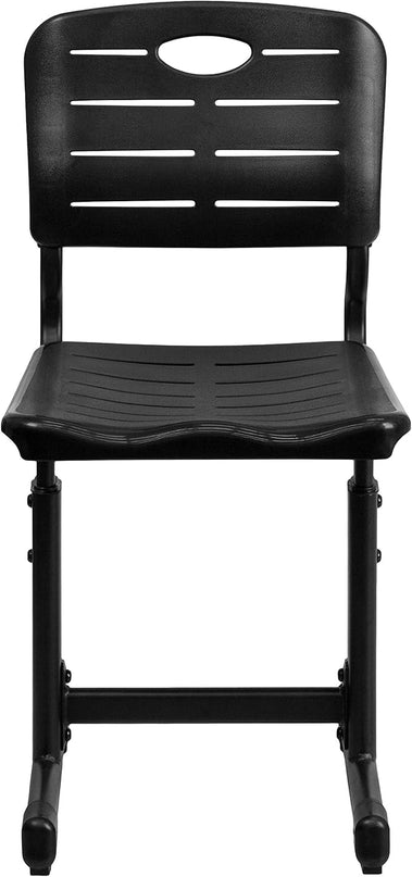 Flash Furniture Nila Set of 12 Adjustable Height Black Student Chair with Black Pedestal Frames - LeafyLoom