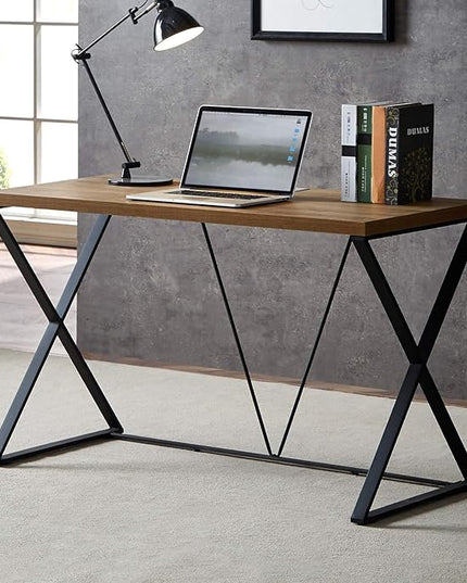 Computer Desk 47 in, Home Office Writing Desk, Modern Simple Style Wood Table, Brown - LeafyLoom
