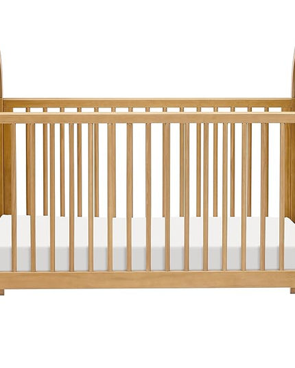 babyletto Bondi Cane 3-in-1 Convertible Crib with Toddler Bed Conversion Kit in Honey with Natural Cane, Greenguard Gold Certified - LeafyLoom