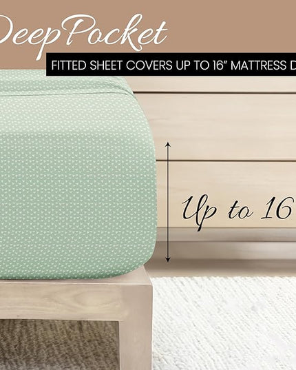 Linen Market 4 Piece Queen Bedding Sheet Set (Jade Urban Arrows) - Sleep Better Than Ever with These Ultra-Soft & Cooling Bed Sheets for Your Queen Size Bed - Deep Pocket Fits 16" Mattress - LeafyLoom