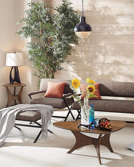 INK+IVY Blaze Triangle Wood Coffee Table Plywood with Wood Veneer Legs, Mid-Century Modern, Easy Assembly, Accent Furniture For Living Room, Minimalist Décor, Brown - LeafyLoom
