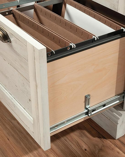 Sauder Barrister Lane Lateral File, White Plank finish - LeafyLoom