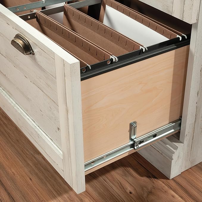 Sauder Barrister Lane Lateral File, White Plank finish - LeafyLoom