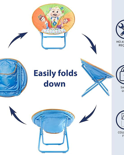 Idea Nuova Cocomelon Saucer Chair, Relaxing, Foldable, Polyester - LeafyLoom