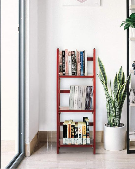 Casual Home 3-Shelf Folding Bookcase (14" Wide)-Mahagony - LeafyLoom