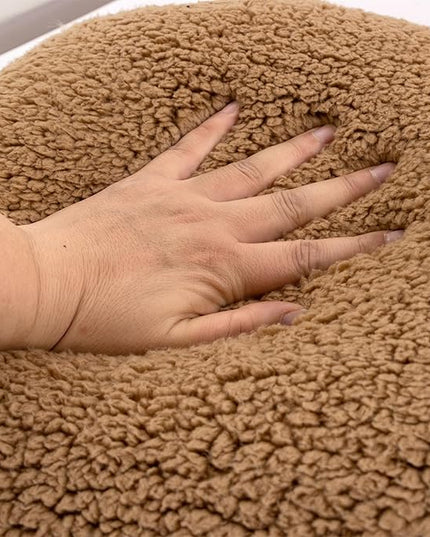 A Nice Night Sherpa Fleece Flannel Reading Pillow Bed Wedge Children Backrest with Arms Back Support for Sitting Up in Bed/Couch,Khaki - LeafyLoom