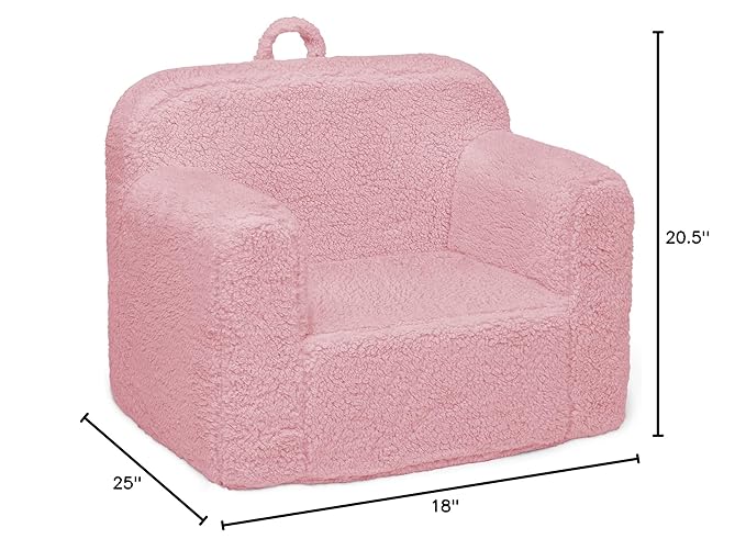 Delta Children Cozee Sherpa Chair, Pink - LeafyLoom