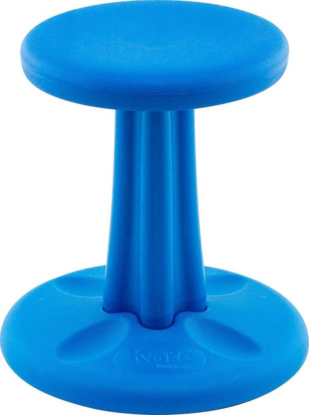 Kore Kids Wobble Chair - Flexible Seating Stool for Classroom & Elementary School, ADD/ADHD - Made in The USA - Age 6-7, Grade 1-2, Blue (14in) - LeafyLoom