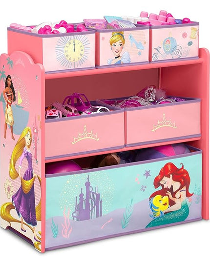 Delta Children Design & Store 6 Bin Toy Storage Organizer, Disney Princess - LeafyLoom