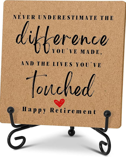 Home Office Desk Decor Wood Plaque with Stand, Coworker Gifts For Women Men Retirement Gifts Going Away Gift Leaving Gifts For Coworker Boss Leader Colleague Friends -A10 - LeafyLoom