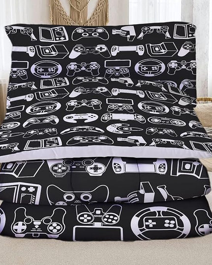 Sunnycitron Kids comforter sets Gamer Bedding Sets for Boys Twin Comforter Set Gaming Comforter Sets Gamer Comforter Set for Boys Gaming Bed Gamer Room Decor,1 Comforter 2Pillowcase - LeafyLoom