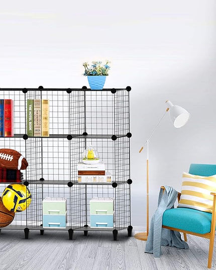 HOMIDEC Cube Storage, Storage Shelves 9 Cube Bookshelf Bookcase Closet Organizer and Storage Wire Storage Cube Multi-Use DIY Storage Cube Shelf for Books, Toys, Clothes, Tools - LeafyLoom