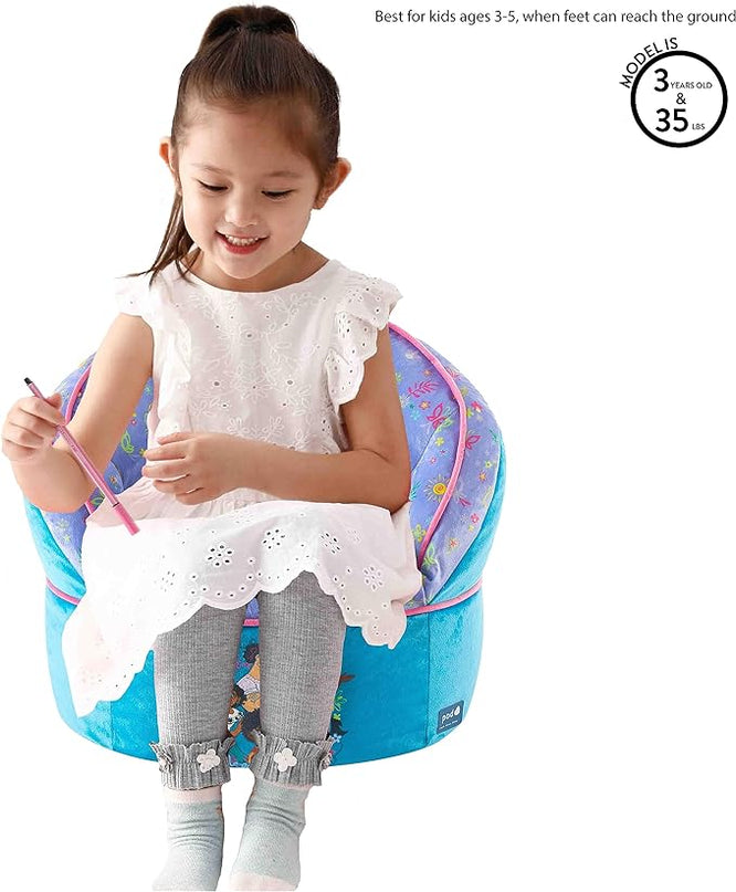 Idea Nuova Disney Encanto Madrigal Family Blue Round Bean Bag Chair for Kids, Ages 3+, Large - LeafyLoom