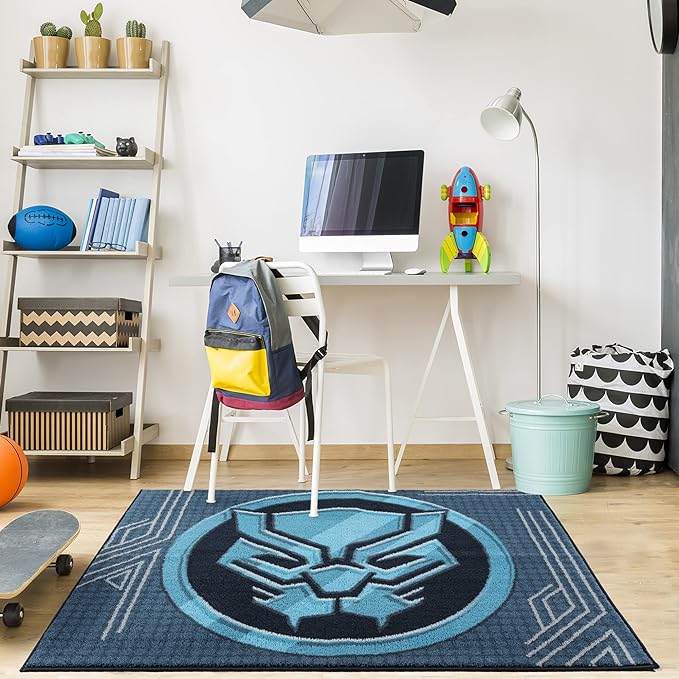 Gertmenian Kids Playroom & Game Room Carpet | Marvel Black Panther Rug | Boys Bedroom Decor | 3x5 Ft Small, 19867 - LeafyLoom