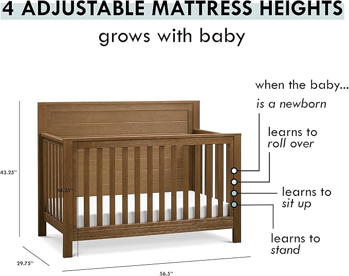 DaVinci Fairway 4-in-1 Convertible Crib in Stablewood, Greenguard Gold Certified - LeafyLoom