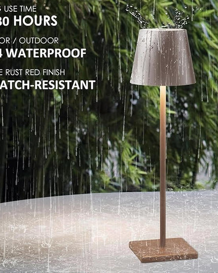 2 Packs LED Cordless Table Lamp, Rechargeable Battery Desk lamp 5500mAh Battery Operated Stepless Dimming Modern Portable Table Light for Restaurant/Table/Bedroom/Outdoor IP54 Waterproof (Rust Red) - LeafyLoom