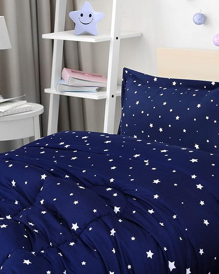 Utopia Bedding All Season Star Comforter Set with 2 Pillow Cases, 3 Piece Soft Brushed Microfiber Kids Bedding Set for Boys/Girls, Machine Washable (Twin) - LeafyLoom