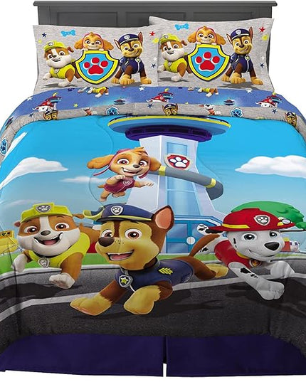 Franco Paw Patrol Kids Bedding Super Soft Comforter And Sheet Set, 5 Piece Full Size, (Official) Nickelodeon, 39 x 75 Inch - LeafyLoom