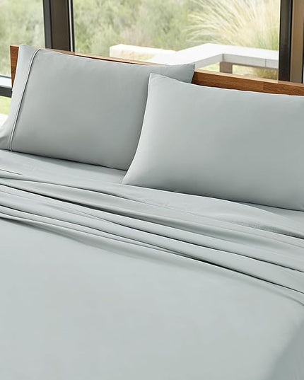 UGG 11825 Alahna Full Bed Sheets and Pillowcases 4-Piece Set Sleep in Luxury Machine Washable Deep Pockets Wrinkle-Resistant Breathable Cozy Comfort Silky Cooling Sheets, Full, Mineral - LeafyLoom