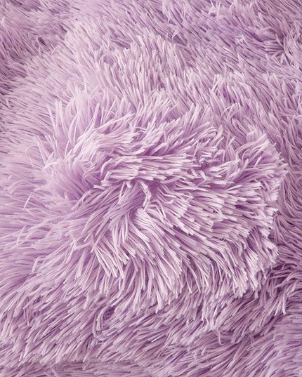 FOPPA Lilac fluffy Comforter Cover Set king- Ultra Soft fluffy lilac Bedding Sets 3 Pieces (1 Duvet Cover + 2 Pillow case) pink fluffy bed set (Lilac, King) - LeafyLoom