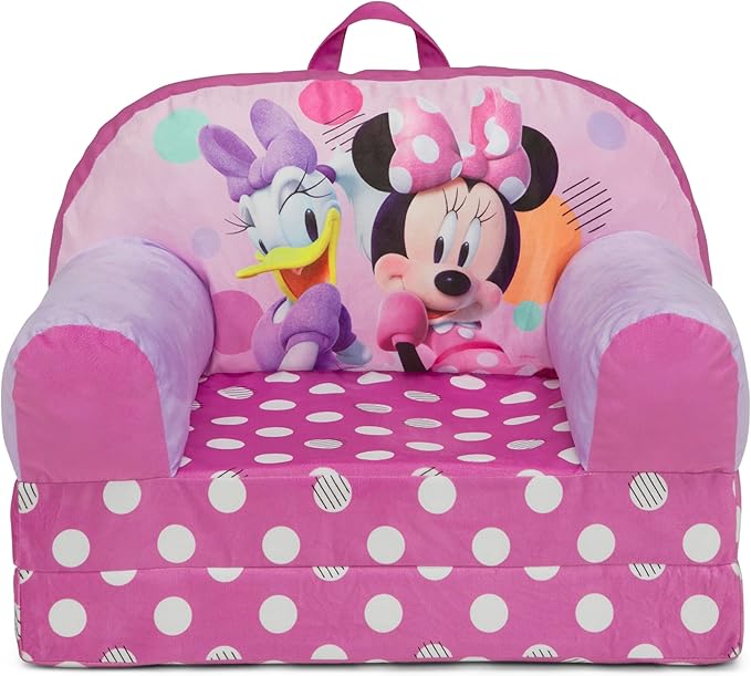Delta Children Cozee Buddy Flip-Out Kids Chair, Minnie Mouse - LeafyLoom