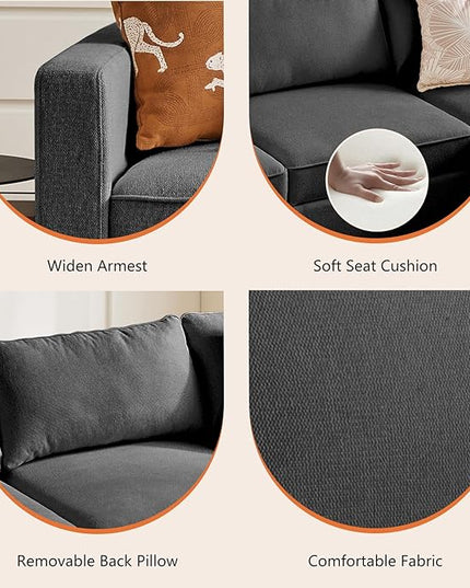 Sweetcrispy Convertible Sectional Sofa Couch, 8 Seat Sofa Set with Storage for Living Room, U-Shaped Modern Modular Sofa Sleeper with Reversible Chaise, Oversized Modular Sectional Sofa, Grey - LeafyLoom
