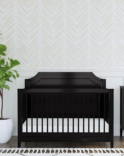 DaVinci Chloe Regency 4-in-1 Convertible Crib in Ebony, Greenguard Gold Certified - LeafyLoom