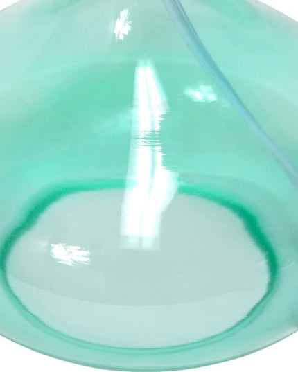Simple Designs LT2063-AOW Glass Raindrop Bedside Table Lamp with White Fabric Shade, Aqua (Pack of 4) - LeafyLoom