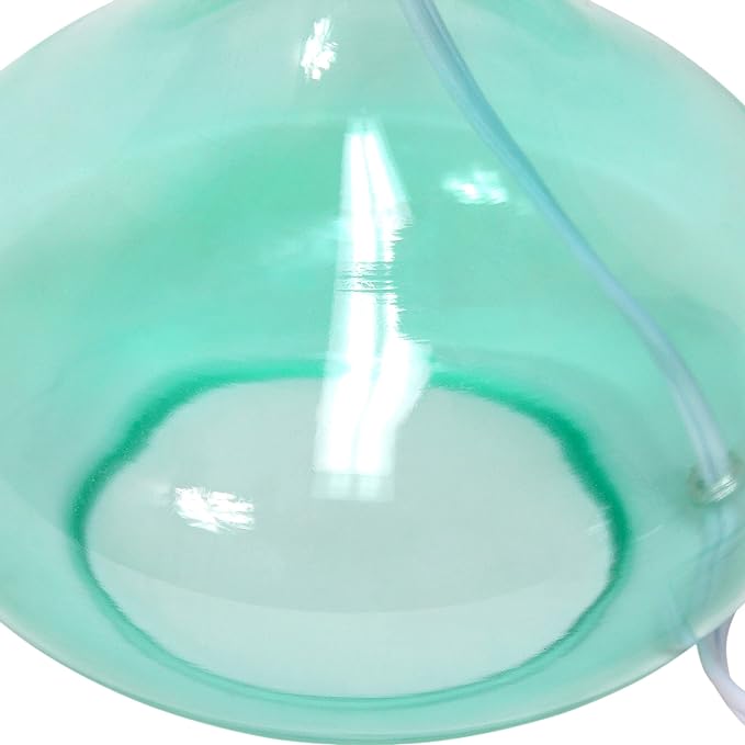 Simple Designs LT2063-AOW Glass Raindrop Bedside Table Lamp with White Fabric Shade, Aqua (Pack of 4) - LeafyLoom