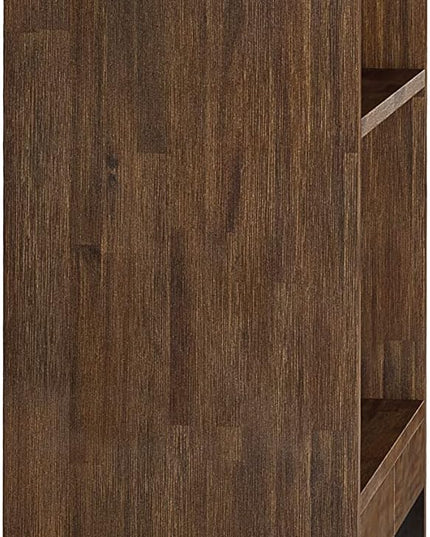 SIMPLIHOME Clarkson SOLID ACACIA WOOD 22 Inch Wide Contemporary Bookcase with Storage in Rustic Natural Aged Brown, For the Living Room, Study Room and Office - LeafyLoom