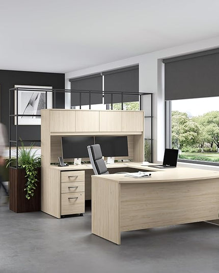 Bush Business Furniture Studio C Office Desk, Computer Table for Home or Professional Workspace, 72W x 30D, Natural Elm - LeafyLoom