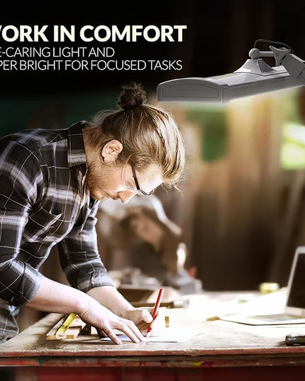 Ultra Bright 3900 Lumens Powerful Professional Eye Care LED Desk Lamp, Brightness Adjustable, Task Light for Home, Beauty, Crafting, Office, Workbench (Daylight, Dimming, White) - LeafyLoom