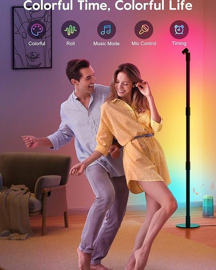 Smart RGBW LED Lamp with Spotlight, App & Remote Control, Music Sync, 16 Million Colors & Memory Function, Perfect for Living Room Bedroom Gaming Room & TV Backlighting Ambient Lighting & Wall Decor - LeafyLoom