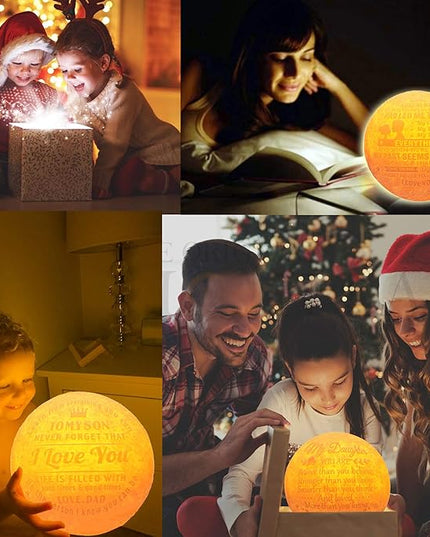 Personalized Gifts Moon Lamp Night Light for Kids,Moon Lamp with Picture Engraved to Teenage Girl Room Decor,Daughter Gifts Nightlight for Children,Cool Things for Your Room - LeafyLoom