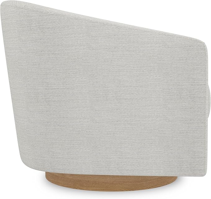 Sunny Heart Swivel Accent Chair, Fabric Swivel Barrel Chair, Swivel Club Chair with Wood Base, Modern Upholstered Armchair, Cozy Chairs for Living Room, Bedroom, Reading - LeafyLoom