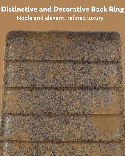 PU Leather Chair Set of 4, High Back Dining Seat with Soft Padded & Foot Cap Protection for Home Kitchen Living Room, 300lbs Capacity, Brown - LeafyLoom