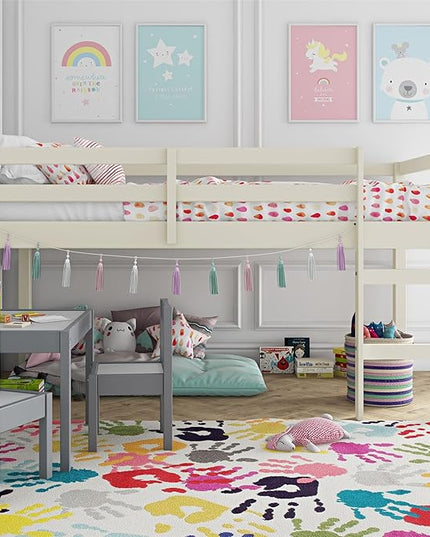 DHP Milton Junior Twin Loft Bed, White - LeafyLoom