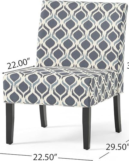 Christopher Knight Home Kassi Fabric Dining Chair, Blue / Navy - LeafyLoom