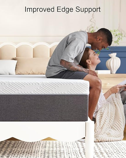 Full Mattress 14 inch No Fiberglass Gel Memory Foam Full Size Mattress in a Box of Foams and Fabric for Cooling Pressure Relief Sleep, 75" X 54" X 14", Medium, Firm - LeafyLoom