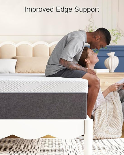 Full Mattress 10 inch No Fiberglass Gel Memory Foam Full Size Mattress in a Box of Foams and Fabric for Cooling Pressure Relief Sleep, 75" X 54" X 10", Medium, Firm - LeafyLoom