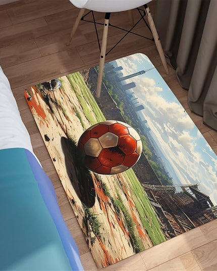 Football Rug - Football Decor for Boys Bedroom Soccer Rug for Play Area Football Printed Rug for Kids Room Basketball Rugs for Teen Boys Bedroom Playmat Area Rugs for Kids Rooms,2'×3' - LeafyLoom
