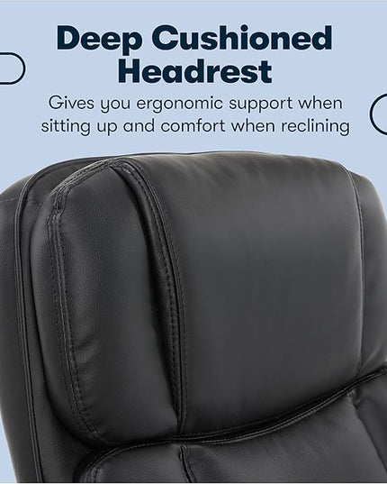 Serta Fairbanks Big and Tall High Back Executive Office Ergonomic Gaming Computer Chair with Layered Body Pillows, Contoured Lumbar Zone, Black - LeafyLoom