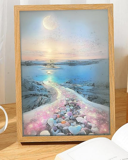 Light Up Painting Multicolor 3 Colors Table Wall Art Decor Lamp LED Desk Night Light Paint for Home Room Bedroom Office Decoration Housewarming(Original) - LeafyLoom