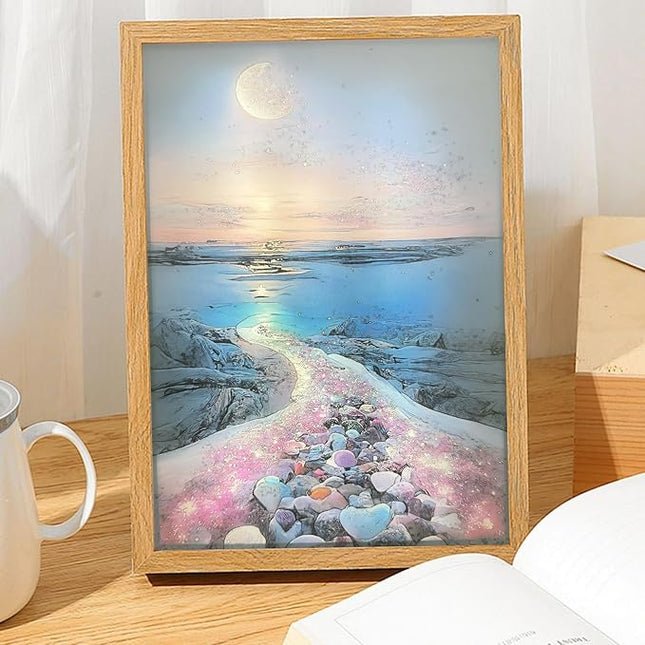 Light Up Painting Multicolor 3 Colors Table Wall Art Decor Lamp LED Desk Night Light Paint for Home Room Bedroom Office Decoration Housewarming(Original) - LeafyLoom