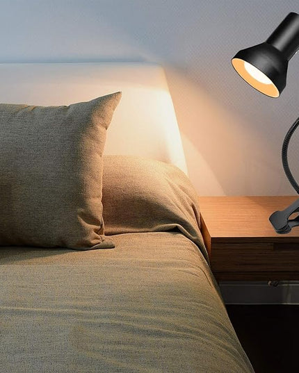 Desk Lamp Eye-Caring Table Lamps, 360°Rotation Gooseneck Clip on Lamp, Portable Reading Book Light, Clamp Light Eye-Caring Study Desk Lamps for Bedroom and Office Home Lighting - LeafyLoom