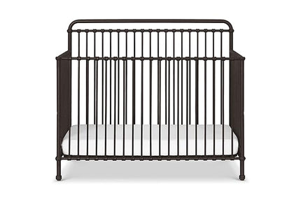 Namesake Winston 4-in-1 Convertible Metal Crib in Vintage Iron, Greenguard Gold Certified - LeafyLoom