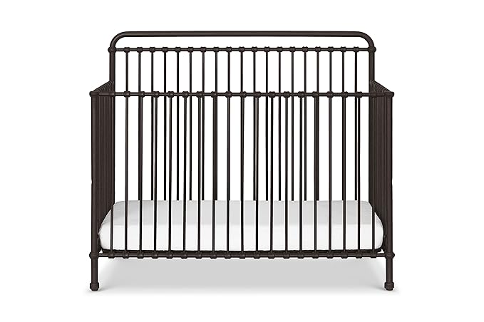 Namesake Winston 4-in-1 Convertible Metal Crib in Vintage Iron, Greenguard Gold Certified - LeafyLoom