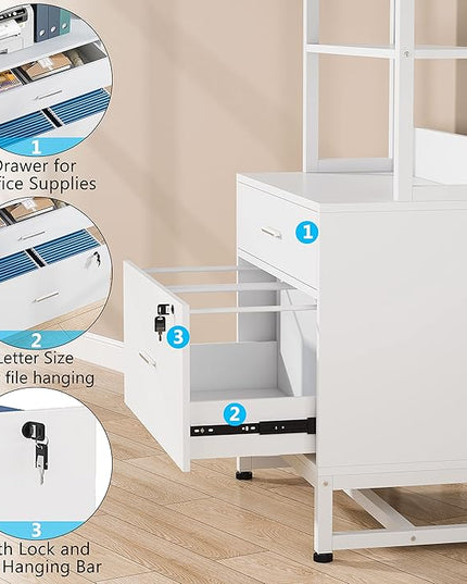 2 Drawers Vertical Office File Cabinet - LeafyLoom