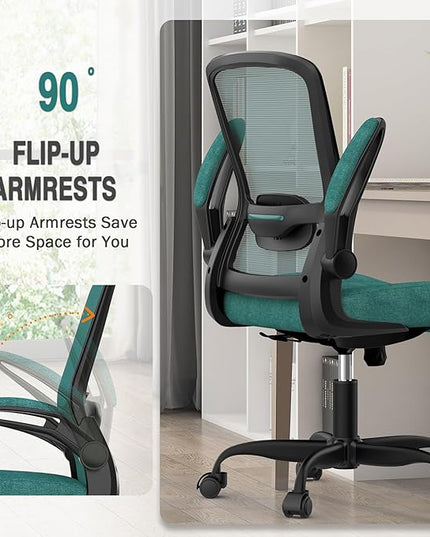Office Chair, Ergonomic Desk Chair with Adjustable Lumbar Support, High Back Mesh Computer Chair with Flip-up Armrests-BIFMA Passed Task Chairs, Executive Chair for Home Office - LeafyLoom